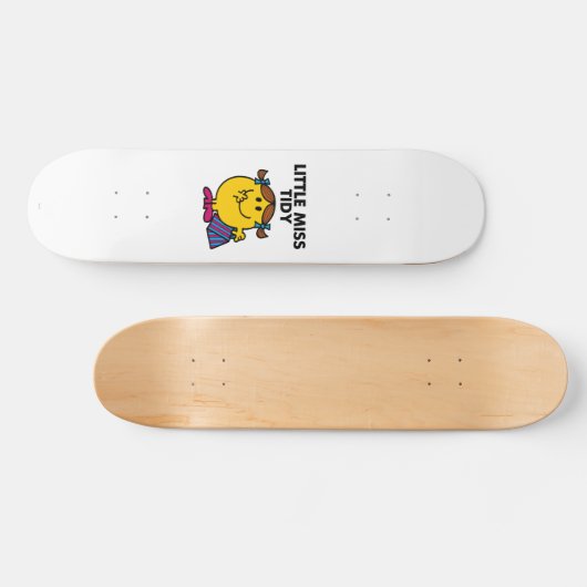 Little Miss Tidy | zwarte belettering Persoonlijk Skateboard (Horizontaal)