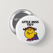 Little Miss Tidy | zwarte belettering Ronde Button 5,7 Cm (Voorkant /achterkant)