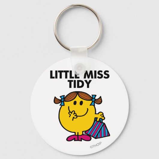 Little Miss Tidy | zwarte belettering Sleutelhanger (Voorkant)
