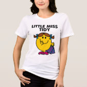 Little Miss Tidy | zwarte belettering Tri-Blend Shirt (Voorkant)