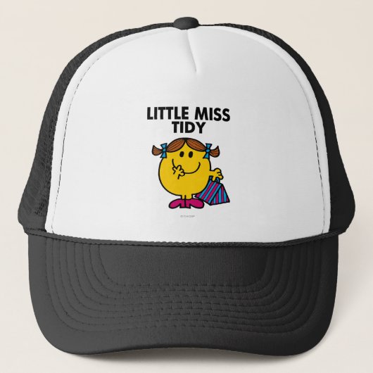 Little Miss Tidy | zwarte belettering Trucker Pet (Voorkant)