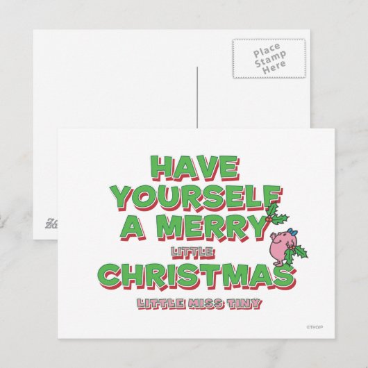 Little Miss Tiny Christmas Feestdagenkaart (Voorkant / Achterkant)