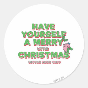 Little Miss Tiny Christmas Ronde Sticker