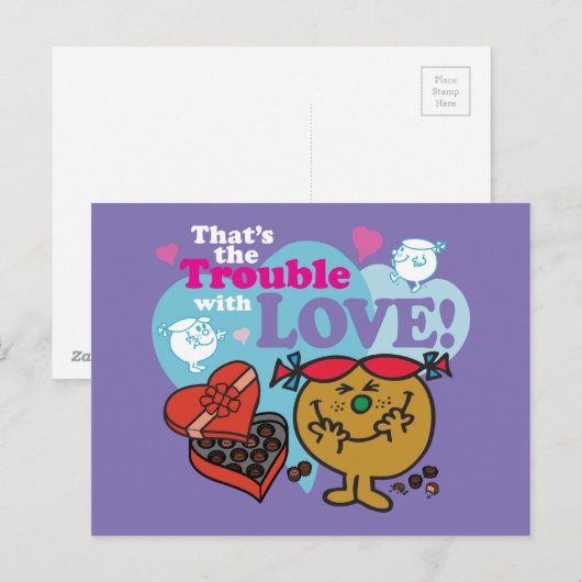 Little Miss Trouble | Valentijn Feestdagenkaart (Voorkant / Achterkant)