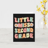 Little Miss tweede klas schattig groovy eerste dag Kaart (Gele Bloem)