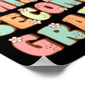 Little Miss tweede klas schattig groovy eerste dag Poster (Hoek)