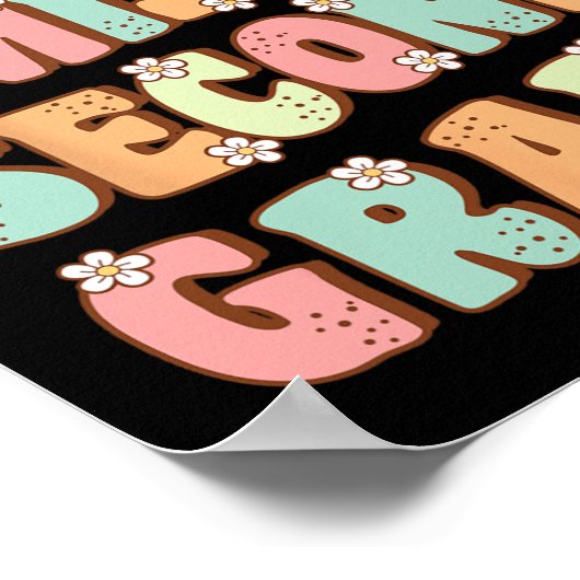 Little Miss tweede klas schattig groovy eerste dag Poster (Hoek)