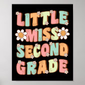 Little Miss tweede klas schattig groovy eerste dag Poster (Voorkant)