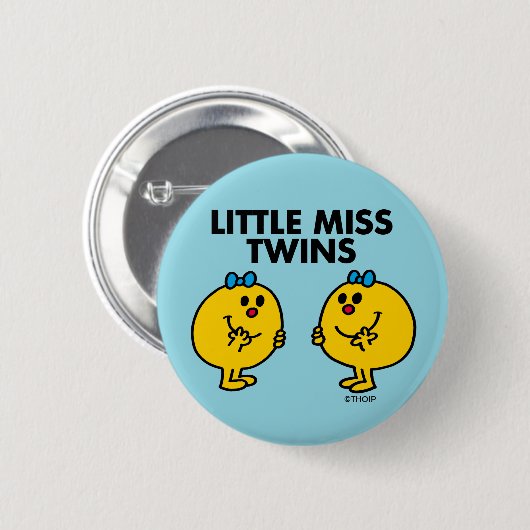 Little Miss Twins | Twee veel plezier Ronde Button 5,7 Cm (Voorkant /achterkant)