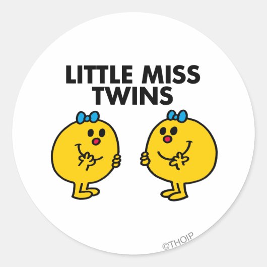 Little Miss Twins | Twee veel plezier Ronde Sticker (Voorkant)