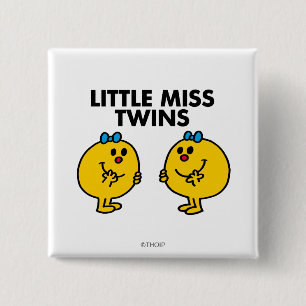 Little Miss Twins Twee veel plezier Vierkante Button 5,1 Cm
