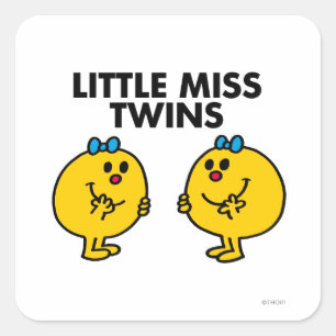Little Miss Twins   Twee veel plezier Vierkante Sticker