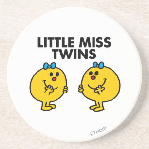 Little Miss Twins   Twee veel plezier Zandsteen Onderzetter