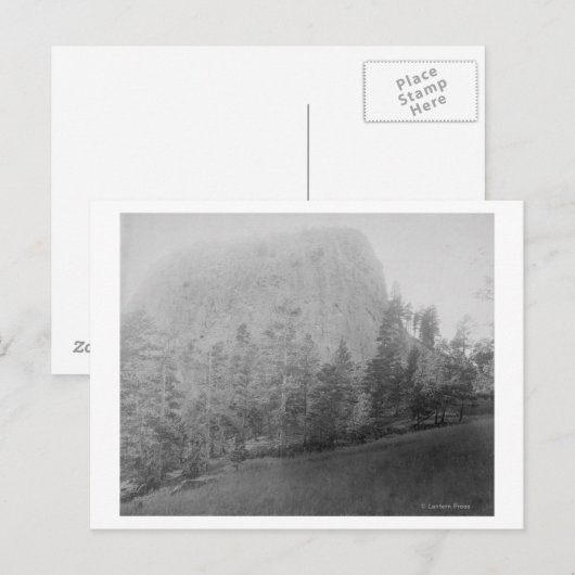 Little Missouri Butte Beyod Field en Trees Briefkaart (Voorkant / Achterkant)