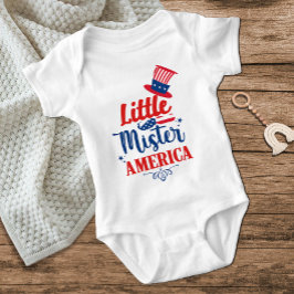 Little Mister America Rood Wit Blauw Juli 4th Jong Romper