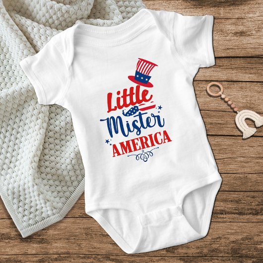 Little Mister America Rood Wit Blauw Juli 4th Jong Romper