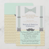 Little Mister BabyShower Invite Kaart (Voorkant / Achterkant)