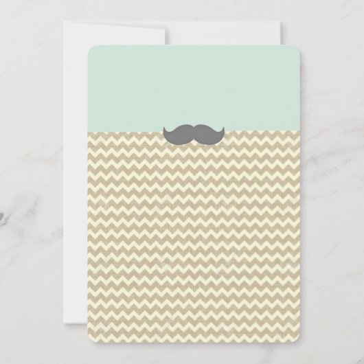 Little Mister BabyShower Invite Kaart (Achterkant)