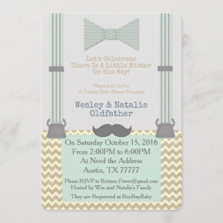 Little Mister BabyShower Invite Kaart