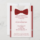 Little Mister Bowtie Baby shower Invitation Kaart (Achterkant)