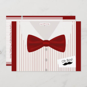 Little Mister Bowtie Baby shower Invitation Kaart