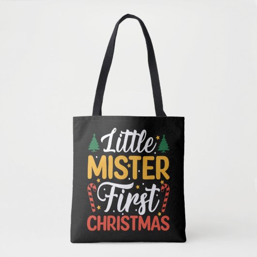 Little Mister First Kerstmis - Funny Kerstmis Tote Bag (Voorkant)