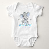 Little Mister Gentleman Blue Boy Elephant Romper (Voorkant)