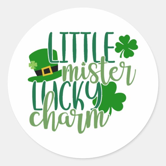 Little Mister Lucky Charm 🍀✨ Ronde Sticker (Voorkant)