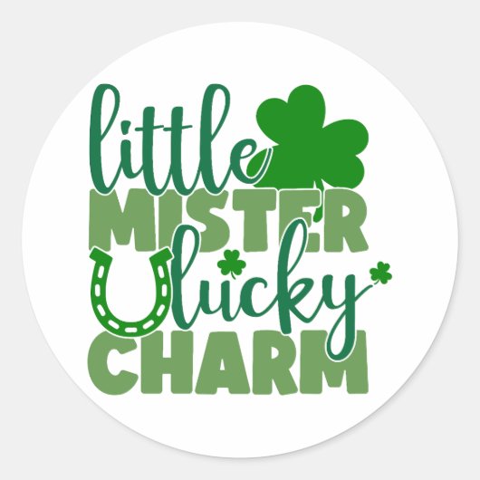 Little Mister Lucky Charm 🍀✨ Ronde Sticker (Voorkant)