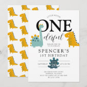 Little Mister ONEderful Dinosaurs Jongen's Verjaar Kaart (Voorkant / Achterkant)