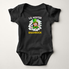 Little Mister Shamrock Irish Baby Boy Leprechaun Romper