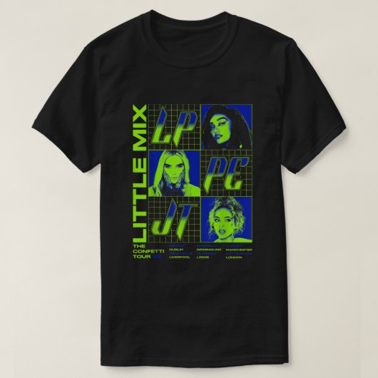 Little Mix The Confetti Tour Neon Grid T-shirt (Design voorkant)