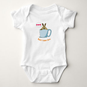 Little Mocha bunny zegt "Ik hou van U" Baby Bodysu Romper
