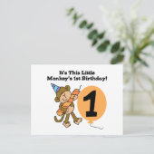 Little Monkey 1e Verjaardag Tshirts en geschenken Briefkaart (Staand voorkant)