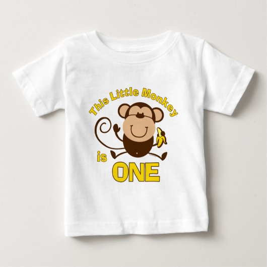 Little Monkey 1st Birthday Boy Baby T shirt (Voorkant)
