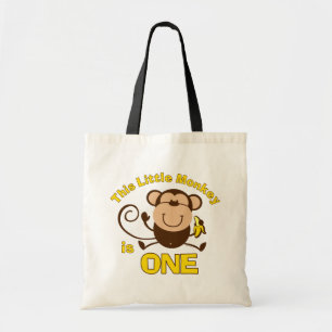 Little Monkey 1st Birthday Boy Canvas tas