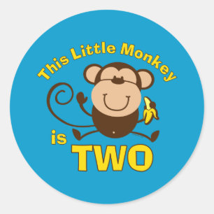 Little Monkey 2e verjaardag Boy Sticker