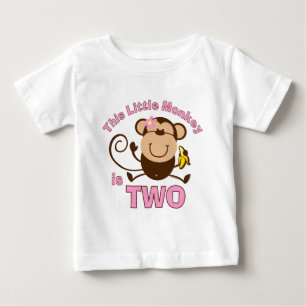 Little Monkey 2nd Birthday Girl Baby T-shirt