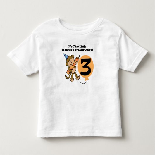 Little Monkey 3rd Birthday Kinder Shirts (Voorkant)