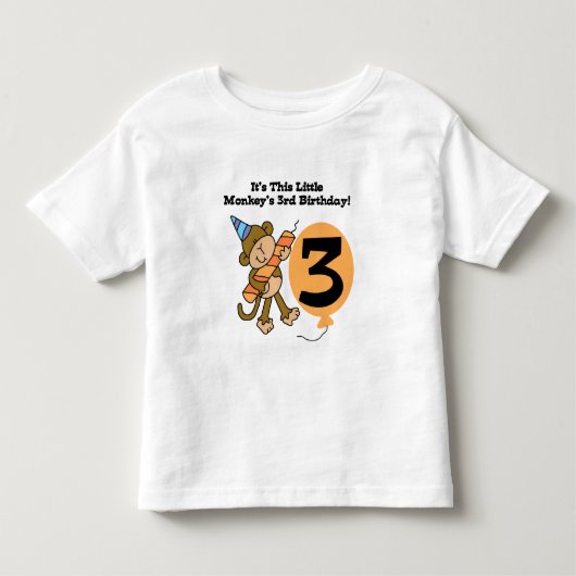 Little Monkey 3rd Birthday Tshirts and Gifts (Voorkant)