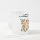 Little Monkey 3rd Birthday Tshirts and Gifts Matglas Koffiemok (Voorkant links)