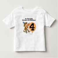 Little Monkey 4th Verjaardag Tshirts en geschenken