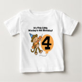 Little Monkey 4th Verjaardag Tshirts en geschenken (Voorkant)