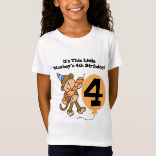Little Monkey 4th Verjaardag Tshirts en geschenken