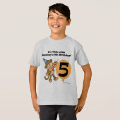 Little Monkey 5th Birthday Tshirts and Gifts (Voorkant volledig)