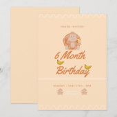 Little Monkey 6 Month Birthday Kaart (Voorkant / Achterkant)