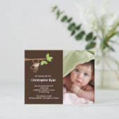Little Monkey Baby Boy Birth Photo Announge Aankondiging (Staand voorkant)