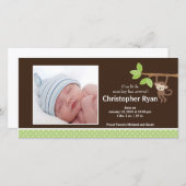 Little Monkey Baby Boy Geboortefoto aankondiging (Voorkant / Achterkant)