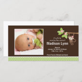 Little Monkey Baby Girl Fotoaankondiging Aankondiging (Voorkant / Achterkant)