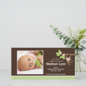 Little Monkey Baby Girl Fotoaankondiging Aankondiging (Staand voorkant)